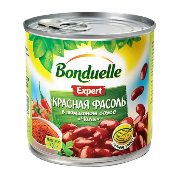 Фасоль красная Bonduelle в томатном соусе чили, 400 г