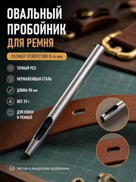 пробойник для ремня овальный 8мм, 8*4мм