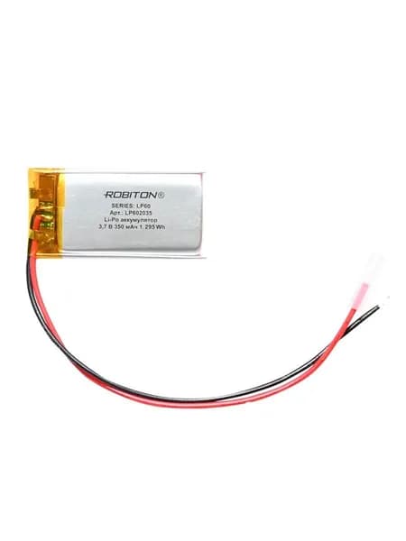 Аккумулятор (35x20x6мм), 602035, 3.7V, 350 mAh, Li-Pol, Robiton