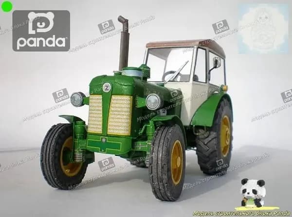 1:32, чешский Zetor 50, бумажная модель трактора, сельскохозяйственная техника, бумага ручной резки