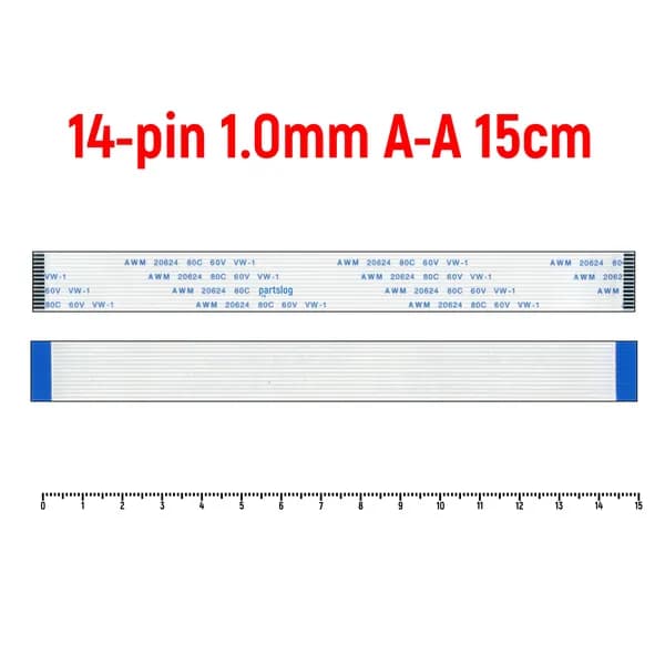 FFC Шлейф 14-pin Шаг 1.0mm Длина 15cm Прямой A-A