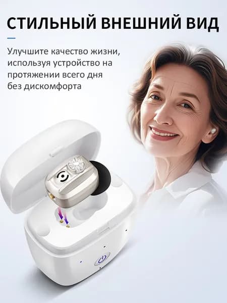 Цифровой слуховой аппарат с одним ухом с зарядным устройством для пожилых людей и взрослых