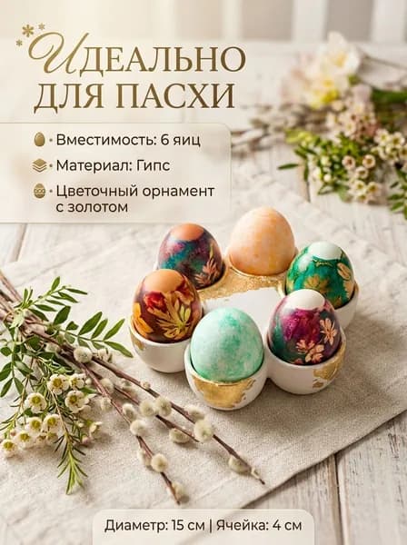 Подставка для яиц круглая с поталью