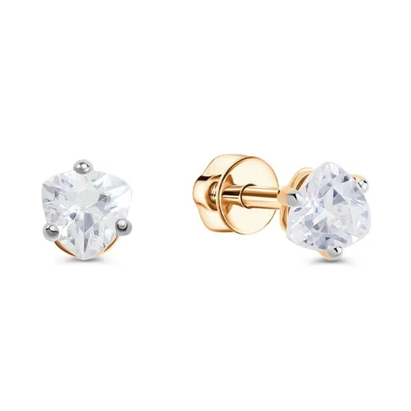 Серьги женские с фианитами из красного золота 585 пробы 585GOLD