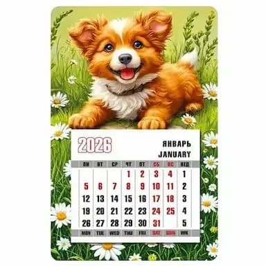 Календарь 2026 г., Магнитный