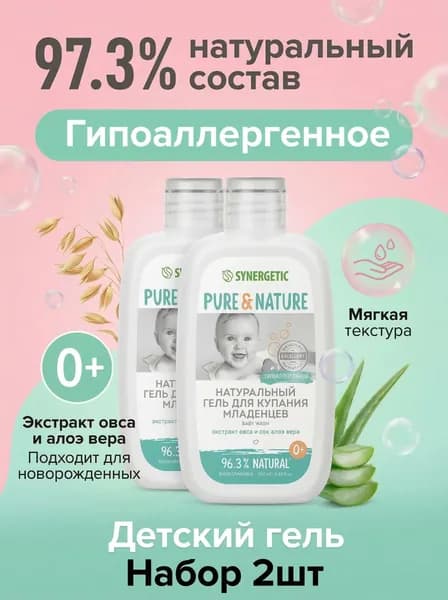 Synergetic Средство для душа, 250 мл Уцененный товар
