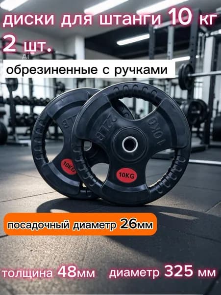 Диски для штанги 10 кг 26 мм комплект 2 штуки