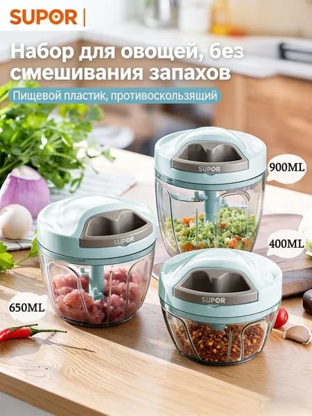 Измельчитель кухонный электрический, с пластиковой чашей 0.4