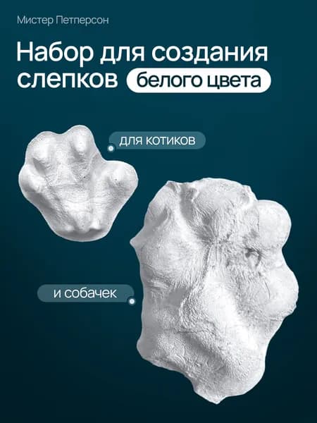 Набор для слепка лапы питомца белого цвета