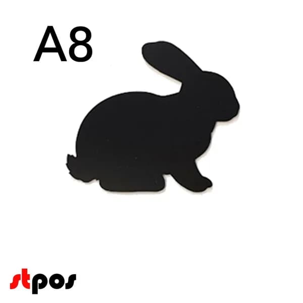 Меловой ценник-фигура "КРОЛИК" для нанесения меловым маркером, 80х80мм (А8), толщина ПВХ 3мм, черная