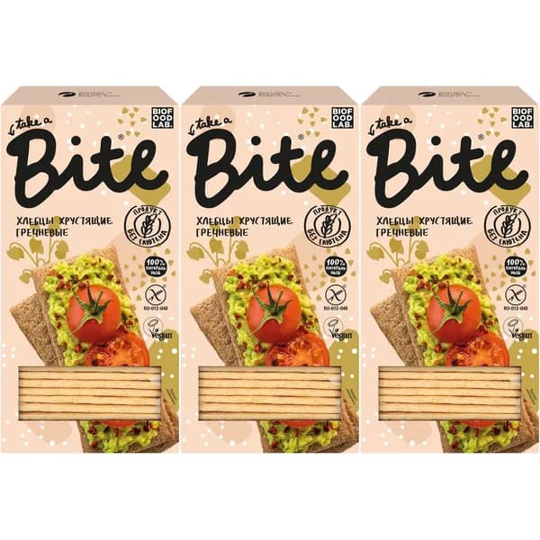 Хлебцы гречневые Take a Bite хрустящие 150 г, набор: 3 штуки