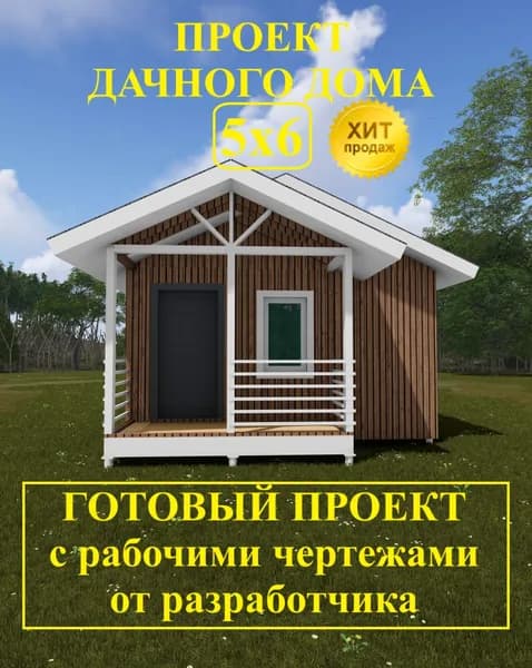 Проект дачного дома 5 х 6 м.