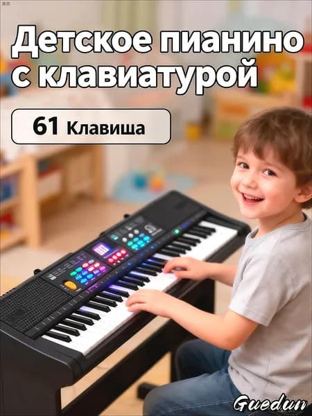 Электрическое клавишное пианино,61 клавиша,USB-микрофон для начинающих