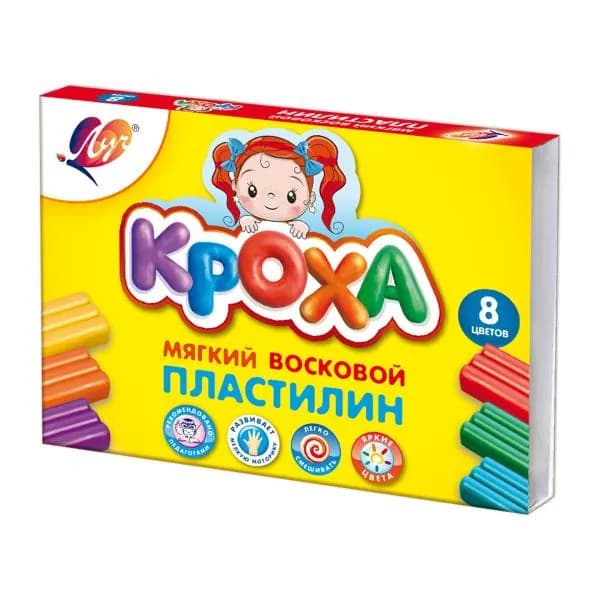 Пластилин Луч Кроха мягкий 8 цветов