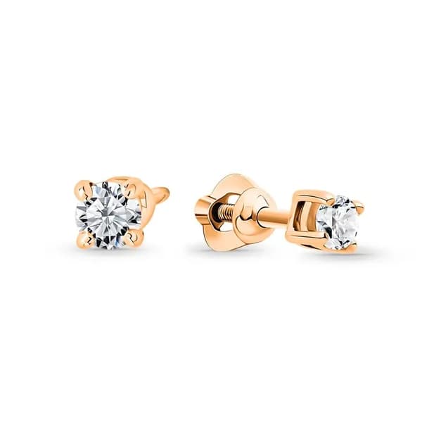 Серьги женские с фианитами из красного золота 585 пробы 585GOLD