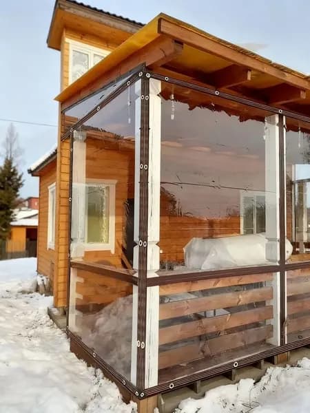 Прочный тент для беседки 2 *1 м, патио, растений, Перголы, теплицы и курятника, Непромокаемая ткань из ПВХ с высокой прозрачностью, с перфорированной окантовкой, с металлическими креплениями.