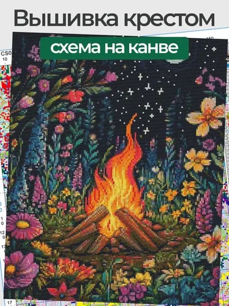 Вышивка крестиком набор со схемой на канве