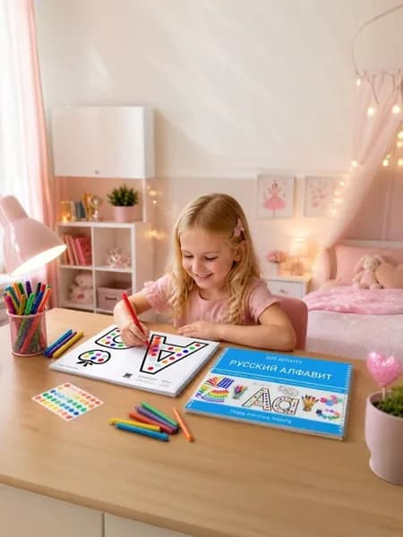 Раскраска "Русский алфавит", серия DOT ACTIVITY, Happy Learning Activity