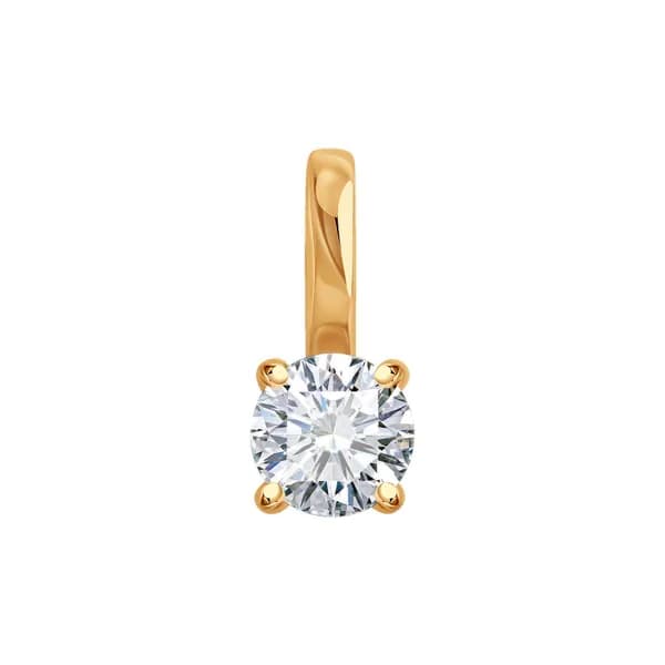 Золотая подвеска DIAMANT-ONLINE с фианитом 585 пробы
