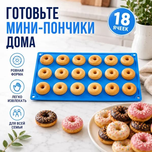 Форма для выпечки пищевой силикон круглая, квадратная антипригарное покрытие синий