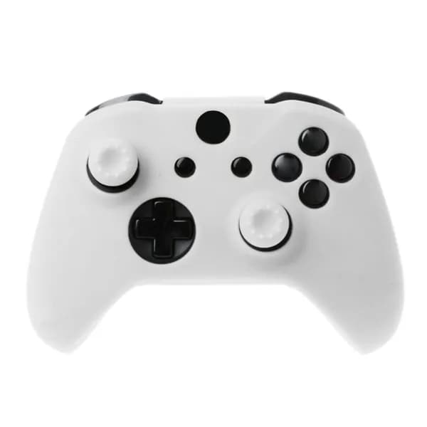 Однотонный силиконовый чехол для xbox ones с 2 силиконовыми колпачками, белый белыми колпачками