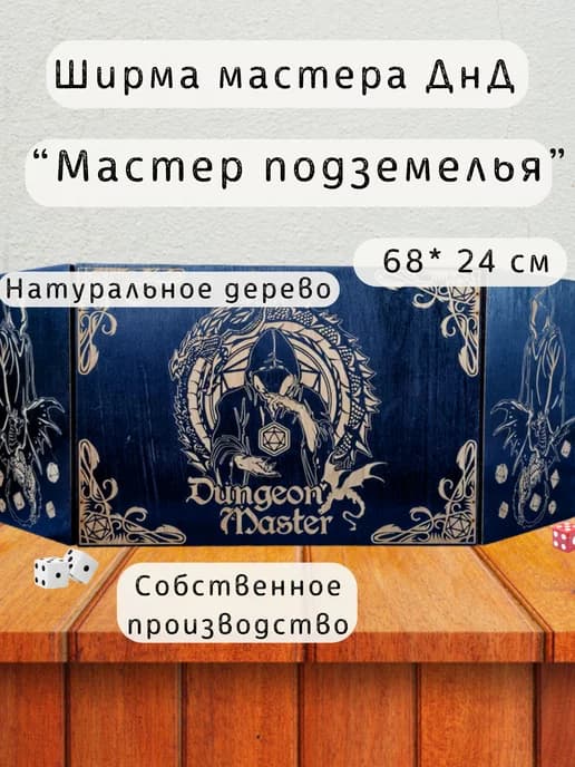 Ширма мастера ДнД 3 секции "Мастер подземелья", подарок гм