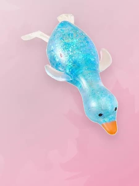 Блестящая сенсорная игрушка в форме утки, снимает стресс, Синий