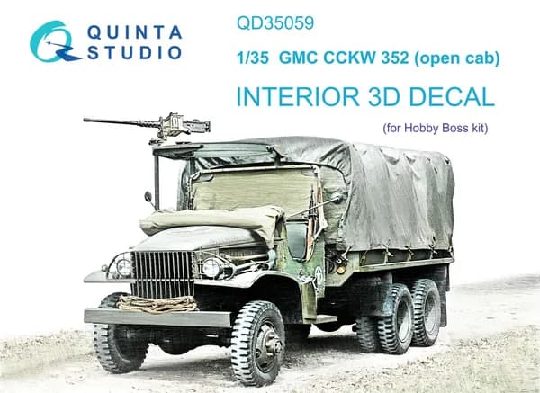 QD35059 1/35 3D Декаль интерьера GMC CCKW 352 Open Cab 3D-Printed & coloured Interior on