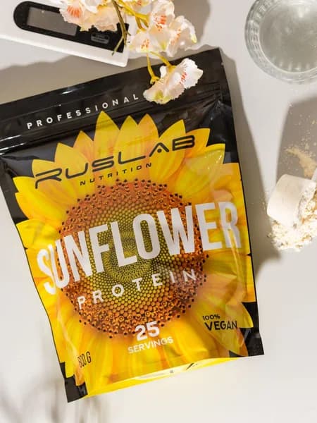 SUNFLOWER PROTEIN-протеин подсолнечный,растительный протеин,веганский протеин,БЕЗ ГМО (800гр),вкус капучино