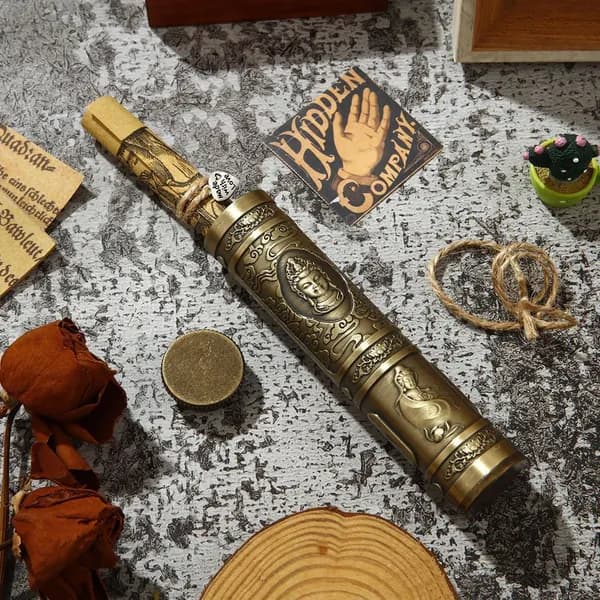 Декоративная металлическая трубка для пожеланий из бумаги кофейного цвета для хранения