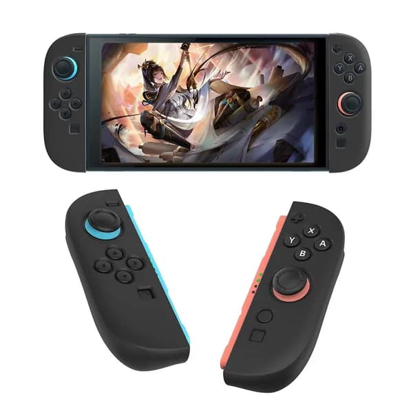 Силиконовый чехол для контроллеров Nintendo Switch 2, черный, с антискользящей текстурой