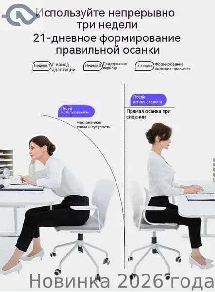 Ортопедический стул, Ткань, Серый (увеличенный размер)(более 150 кг)