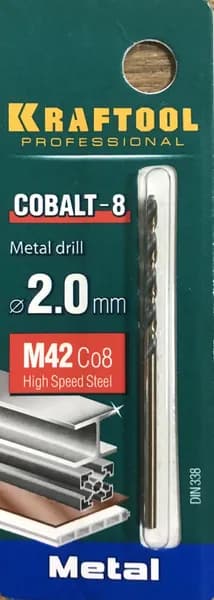 KRAFTOOL COBALT 2.0 х49мм, Сверло по металлу HSS-Co(8%) , сталь М42(S2-10-1-8)