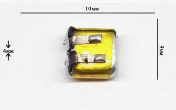 Аккумуляторная батарейка, 3,7 В, 50 мАч, 1 шт
