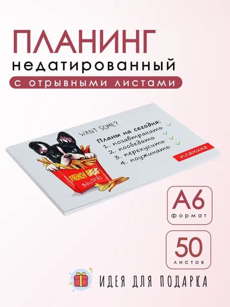 Планинг А6 недатированный 50л/ отрывные листы /Планы на сегодня