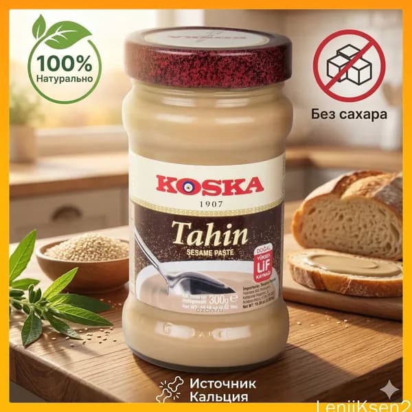ахини KOSKA кунжутная паста 100% натуральная, 300 г