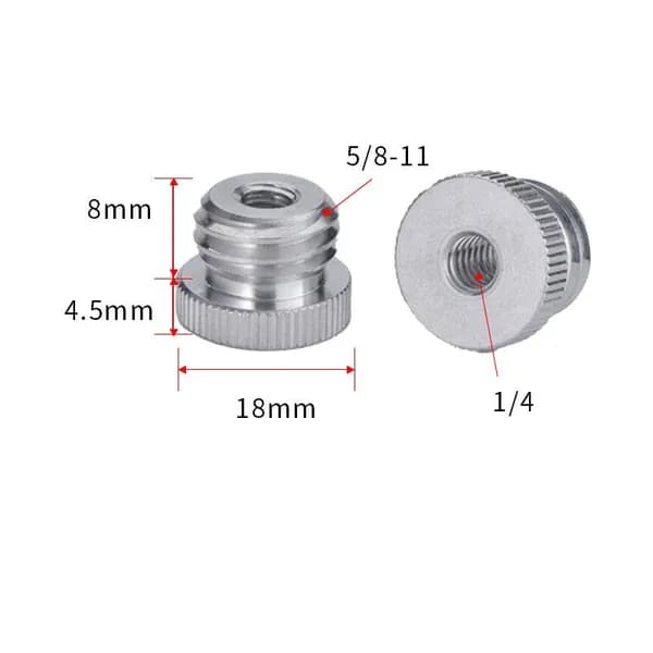 Винтовой переходник от 1/4 " женский до 5/8"мужской для штатива камеры