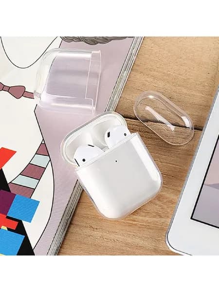 (1 шт.) airpods 1/2 поколения в корпусе из ТПУ без висячих ушек