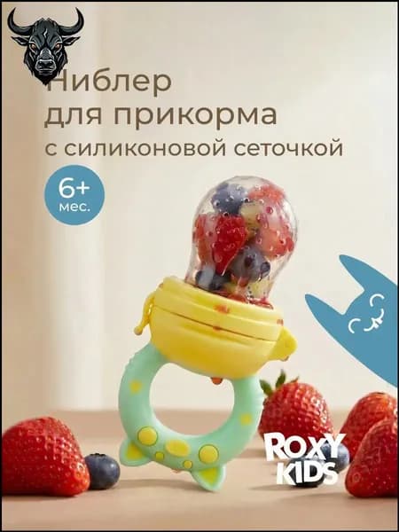 Ниблер для прикорма детский с силиконовой сеточкой Piggy, цвет мятный