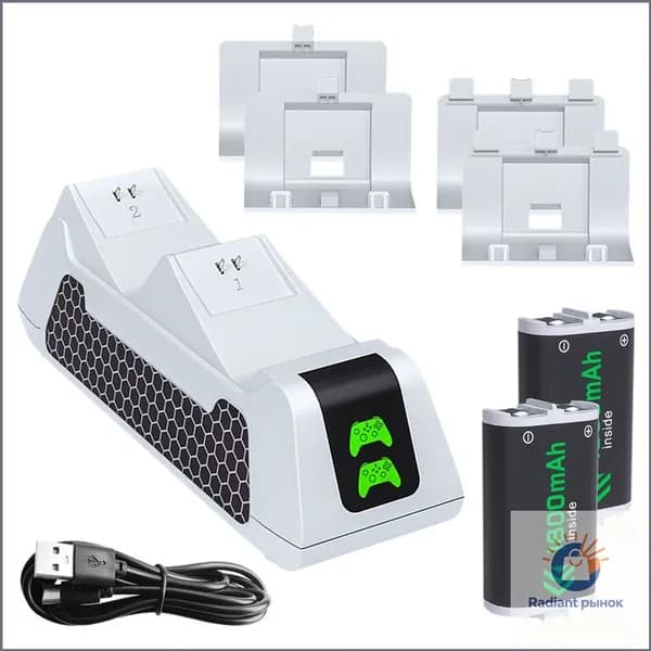 Премиум докстанция Dobe на 1800 mAh, заряжающая 2 АКБ для Xbox Series S/X и One