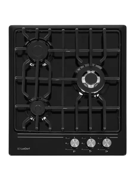 Варочная панель газовая 3 конфорки Lux dorf 45см, H45V35B450, электроподжиг, WOK конфорка, эмалированные LAMA решётки, жиклёры, Турция