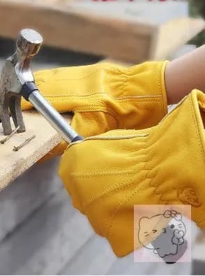 Перчатки для сварки кожаные, защитные перчатки из бычьей кожи, жёлтые, 1 пара