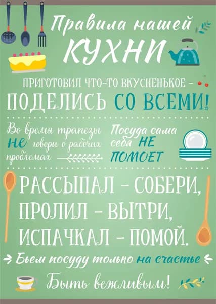 Постер Правила Кухни