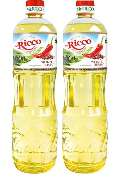 Масло подсолнечное Mr. Ricco с растительными экстрактами Четыре перца 1л, 2 шт