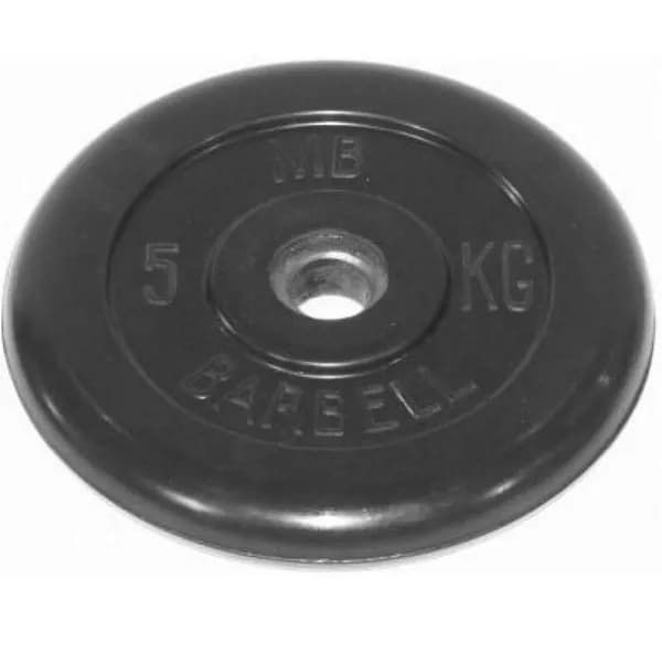 Диск MB Barbell для штанги и гантелей 5 кг с металлической втулкой, посадочный диаметр 31 мм