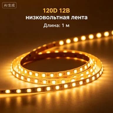 Светодиодная лента 12 Вт, IP20, Теплый белый, 1 шт