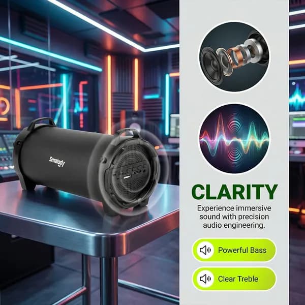 Сверхгромкий Bluetooth-динамик с мощным басом, ремнем, TF/AUX для улицы, кемпинга и двора