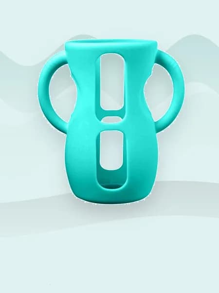 Чехол силиконовый для стеклянных детских бутылочек, ярко- синий - 240ml