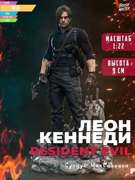 Леон Кеннеди фигурка под покраску Resident Evil, высота миниатюры с базой 9 см, масштаб 1:22, для покраски и под роспись