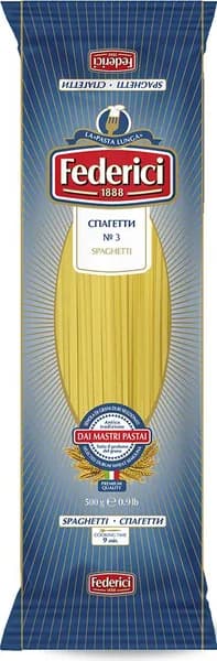 Макароны Federici Spaghetti спагетти №3, из твёрдых сортов пшеницы, 500 г